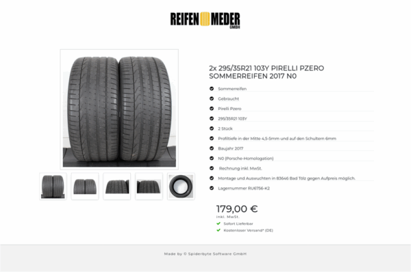 2x 295/35R21 103Y PIRELLI PZERO SOMMERREIFEN 2017 N0 #1AQD – Bild 6