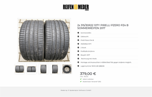 2x 315/30R22 107Y PIRELLI PZERO PZ4 B SOMMERREIFEN 2017 #11CR – Bild 6