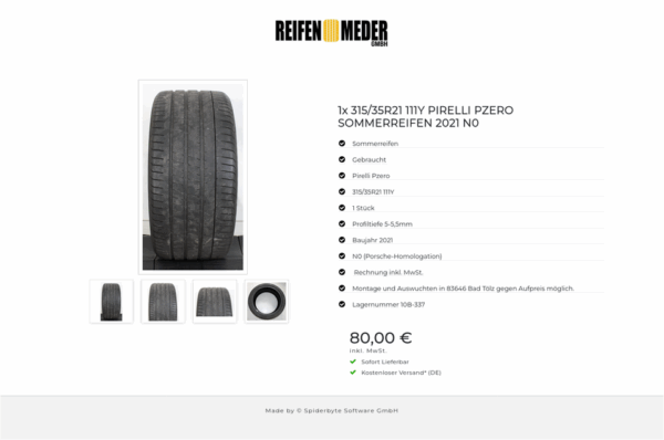 1x 315/35R21 111Y PIRELLI PZERO SOMMERREIFEN 2021 N0 #1GQI – Bild 5