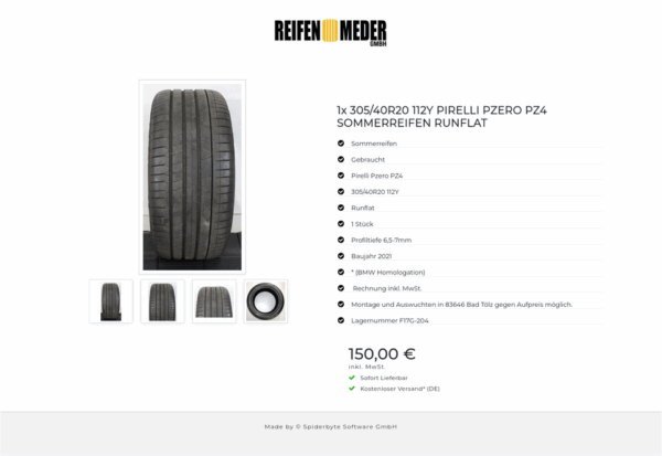 1x 305/40R20 112Y PIRELLI PZERO PZ4 SOMMERREIFEN RUNFLAT #1HLN – Bild 5