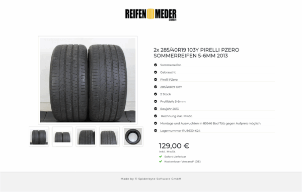 2x 285/40R19 103Y PIRELLI PZERO SOMMERREIFEN 5-6MM 2013 #1I9V – Bild 6