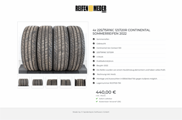 4x 225/75R16C 121/120R CONTINENTAL SOMMERREIFEN 2022 #1EHO – Bild 6