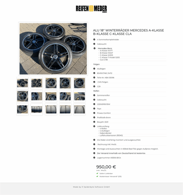 ALU 18" WINTERRÄDER MERCEDES A-KLASSE B-KLASSE C-KLASSE CLA #1VOK – Bild 16