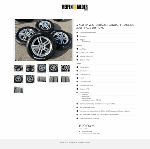 4 ALU 18" WINTERRÄDER JAGUAR F-PACE DC X761 I-PACE DH RDKS #8117 – Bild 12