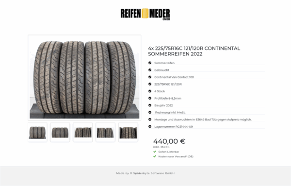 4x 225/75R16C 121/120R CONTINENTAL SOMMERREIFEN 2022 #1AWQ – Bild 6