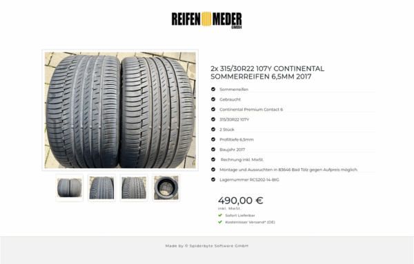 2x 315/30R22 107Y CONTINENTAL SOMMERREIFEN 6,5MM 2017 #7577 – Bild 5