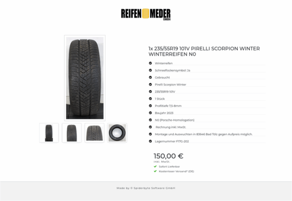 1x 235/55R19 101V PIRELLI SCORPION WINTER WINTERREIFEN N0 #1HLJ – Bild 5