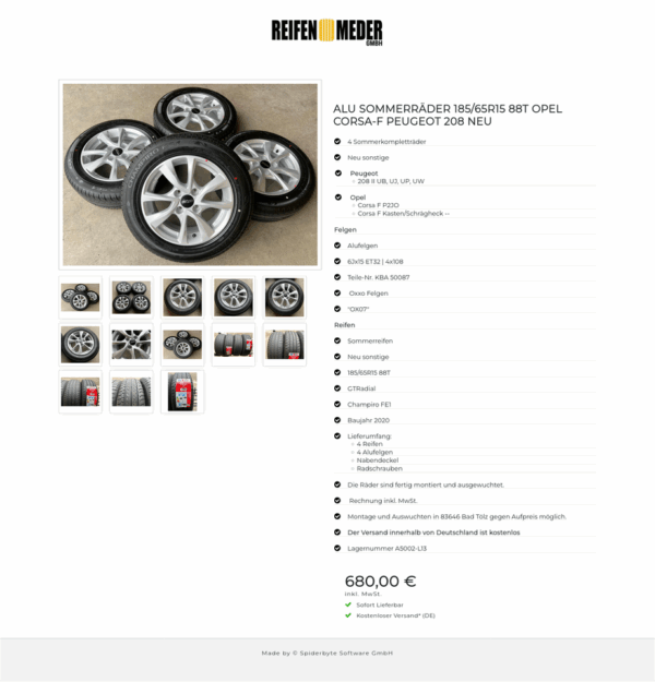 ALU SOMMERRÄDER 185/65R15 88T OPEL CORSA-F PEUGEOT 208 NEU #17JA – Bild 14