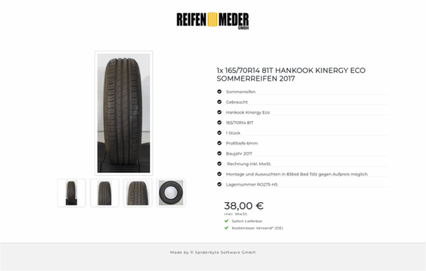 1x 165/70R14 81T HANKOOK KINERGY ECO SOMMERREIFEN 2017 #1NHE – Bild 5