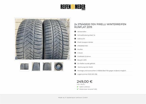 2x 275/45R20 110V PIRELLI WINTERREIFEN RUNFLAT 2019 #124H – Bild 5