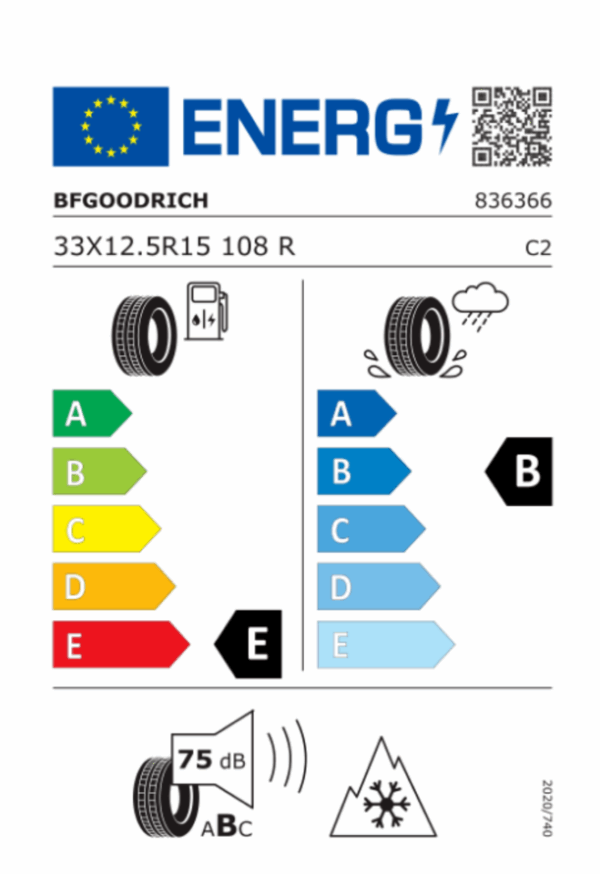 4x LT33x12.50R15 108R BFGOODRICH ALL TERRAIN T/A GANZJAHRESREIFEN – Bild 6