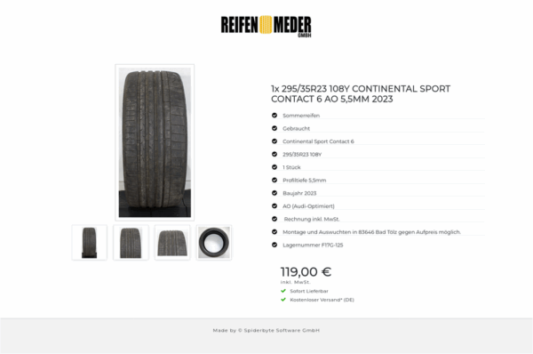 1x 295/35R23 108Y CONTINENTAL SPORT CONTACT 6 AO 5,5MM 2023 #1GWN – Bild 5