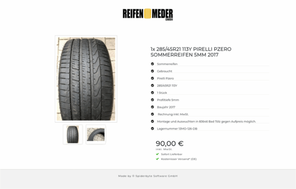 1x 285/45R21 113Y PIRELLI PZERO SOMMERREIFEN 5MM 2017 #5827 – Bild 3