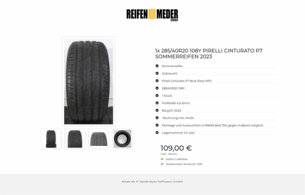 1x 285/40R20 108Y PIRELLI CINTURATO P7 SOMMERREIFEN 2023 #1MXN – Bild 5