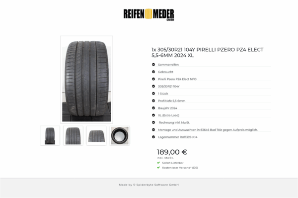 1x 305/30R21 104Y PIRELLI PZERO PZ4 ELECT 5,5-6MM 2024 XL #1W4D – Bild 5