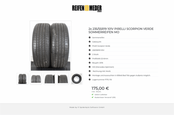 2x 235/55R19 101V PIRELLI SCORPION VERDE SOMMERREIFEN MO #1GJI – Bild 6
