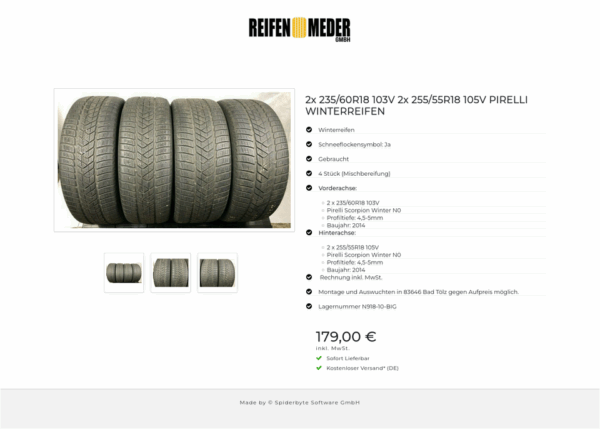 2x 235/60R18 103V 2x 255/55R18 105V PIRELLI WINTERREIFEN #9259 – Bild 4