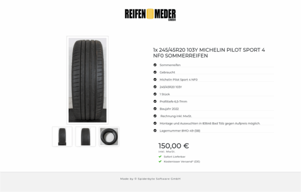 1x 245/45R20 103Y MICHELIN PILOT SPORT 4 NF0 SOMMERREIFEN #15RR – Bild 4