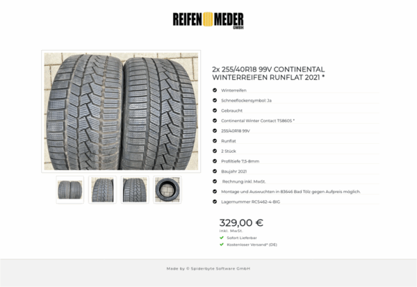 2x 255/40R18 99V CONTINENTAL WINTERREIFEN RUNFLAT 2021 * #13AM – Bild 5