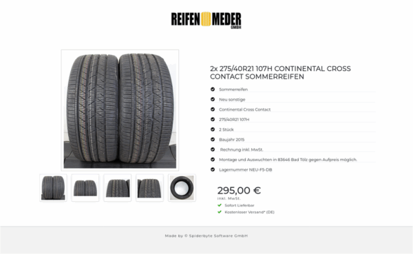 2x 275/40R21 107H CONTINENTAL CROSS CONTACT SOMMERREIFEN #9410 – Bild 6