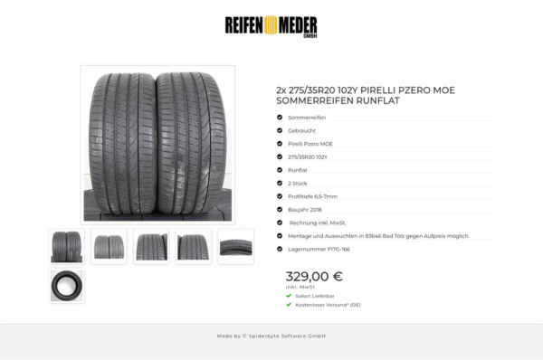 2x 275/35R20 102Y PIRELLI PZERO MOE SOMMERREIFEN RUNFLAT #1H6V – Bild 7
