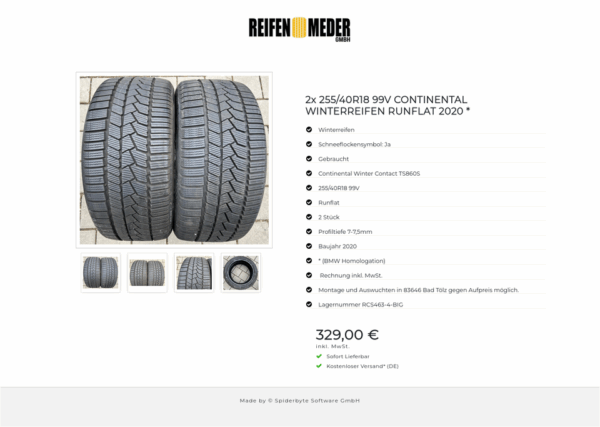 2x 255/40R18 99V CONTINENTAL WINTERREIFEN RUNFLAT 2020 * #13AN – Bild 5