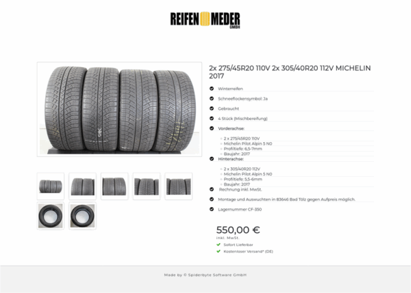 2x 275/45R20 110V 2x 305/40R20 112V MICHELIN 2017 #1PYL – Bild 8