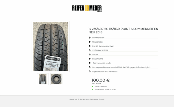 1x 235/65R16C 115/113R POINT S SOMMERREIFEN NEU 2018 #11ZY – Bild 3
