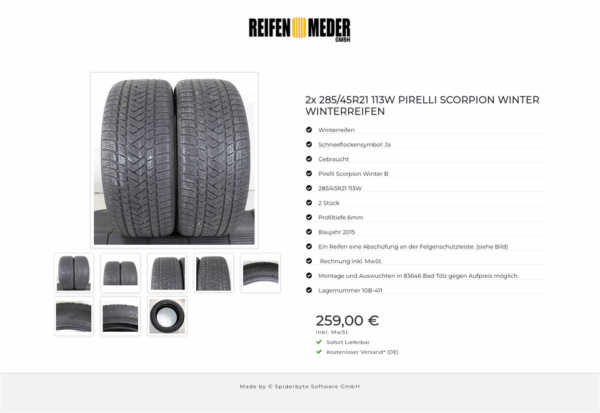 2x 285/45R21 113W PIRELLI SCORPION WINTER WINTERREIFEN #1OZM – Bild 9