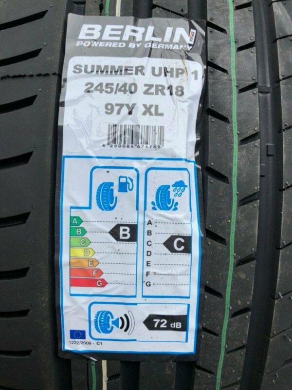 2x 245/40R18 97Y BERLIN TIRES SUMMER UHP1 SOMMERREIFEN 2020 #123A – Bild 4