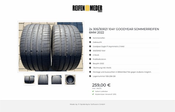 2x 305/30R21 104Y GOODYEAR SOMMERREIFEN 6MM 2022 #4111 – Bild 5