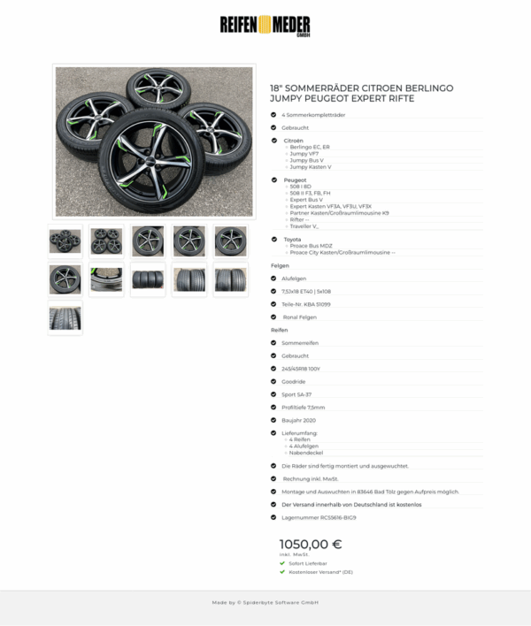 18" SOMMERRÄDER CITROEN BERLINGO JUMPY PEUGEOT EXPERT RIFTE #1KLZ – Bild 12