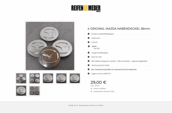 4 ORIGINAL MAZDA NABENDECKEL 56mm #1MII – Bild 8