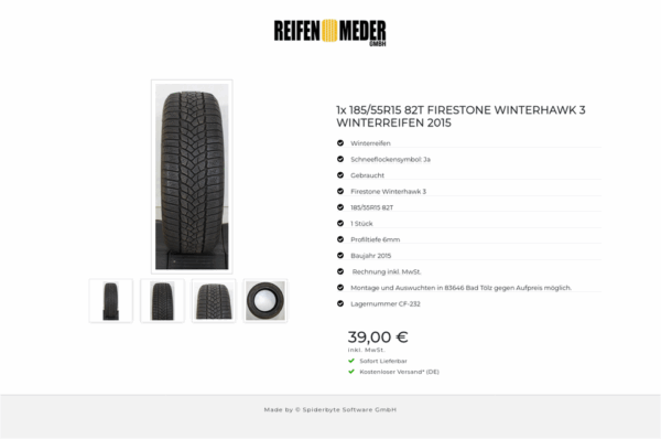 1x 185/55R15 82T FIRESTONE WINTERHAWK 3 WINTERREIFEN 2015 #1LQW – Bild 5