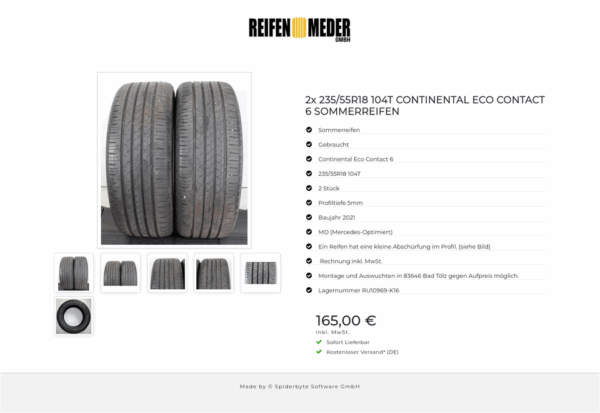 2x 235/55R18 104T CONTINENTAL ECO CONTACT 6 SOMMERREIFEN #1TKD – Bild 7