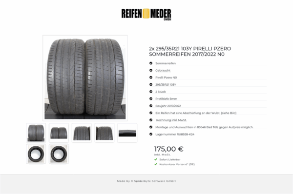2x 295/35R21 103Y PIRELLI PZERO SOMMERREIFEN 2017/2022 N0 #1J4D – Bild 8