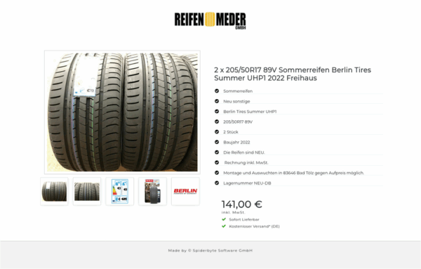 2 X 205/50R17 89V BERLIN TIRES SUMMER UHP1 SOMMERREIFEN NEU #120Z – Bild 6