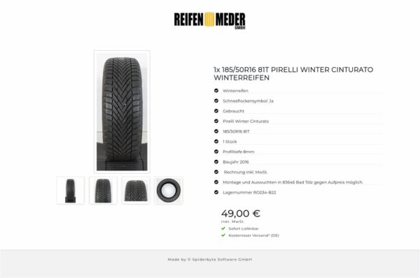 1x 185/50R16 81T PIRELLI WINTER CINTURATO WINTERREIFEN #1EGH – Bild 5