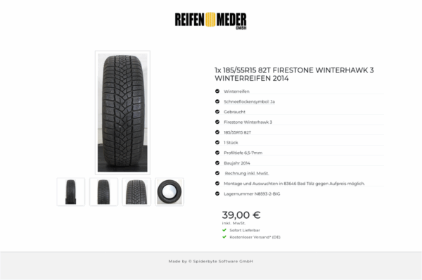 1x 185/55R15 82T FIRESTONE WINTERHAWK 3 WINTERREIFEN 2014 #1I3P – Bild 5