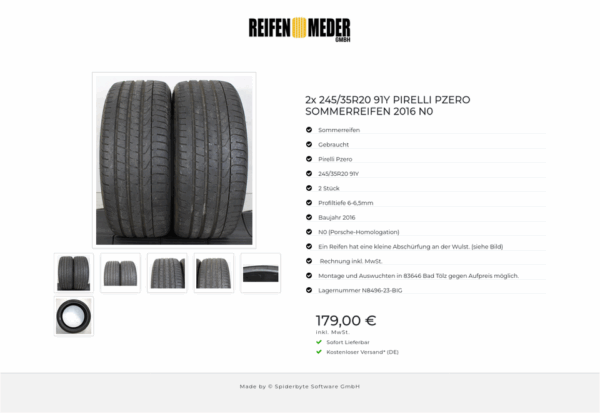2x 245/35R20 91Y PIRELLI PZERO SOMMERREIFEN 2016 N0 #1HNW – Bild 7