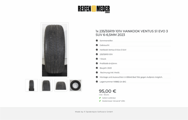 1x 235/55R19 101V HANKOOK VENTUS S1 EVO 3 SUV 6-6,5MM 2023 #1OKA – Bild 5
