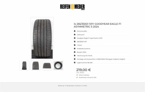 1x 265/35R21 101Y GOODYEAR EAGLE F1 ASYMMETRIC 5 2024 #1WNH – Bild 5