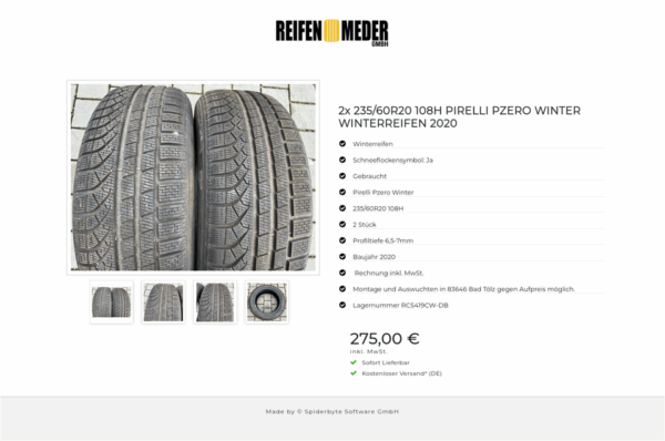 2x 235/60R20 108H PIRELLI PZERO WINTER WINTERREIFEN 2020 #10FY – Bild 5