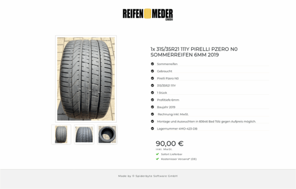 1x 315/35R21 111Y PIRELLI PZERO N0 SOMMERREIFEN 6MM 2019 #176H – Bild 4