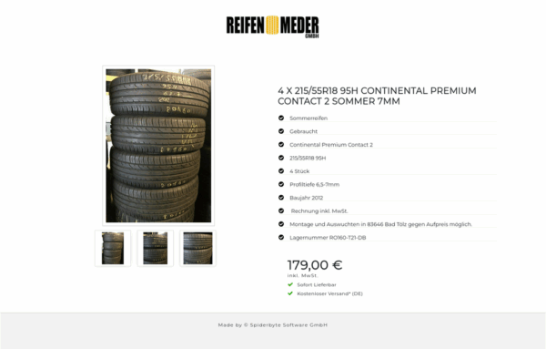 4 X 215/55R18 95H CONTINENTAL PREMIUM CONTACT 2 SOMMER 7MM #13WV – Bild 4