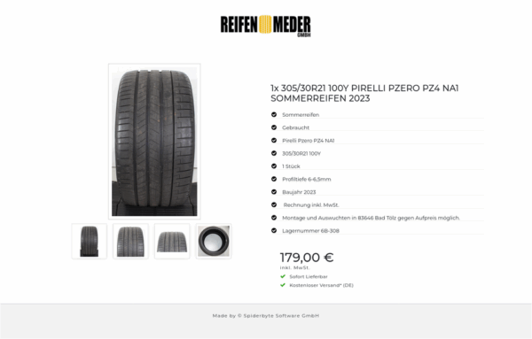 1x 305/30R21 100Y PIRELLI PZERO PZ4 NA1 SOMMERREIFEN 2023 #1WMR – Bild 5