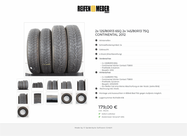 2x 125/80R13 65Q 2x 145/80R13 75Q CONTINENTAL 2012 #1WEJ – Bild 12