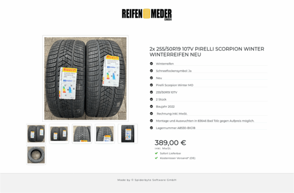 2x 255/50R19 107V PIRELLI SCORPION WINTER WINTERREIFEN NEU #1Q9D – Bild 7
