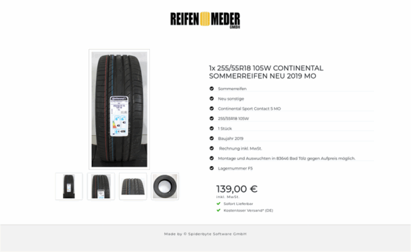 1x 255/55R18 105W CONTINENTAL SOMMERREIFEN NEU 2019 MO #1JWM – Bild 5