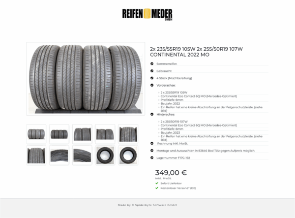 2x 235/55R19 105W 2x 255/50R19 107W CONTINENTAL 2022 MO #1HJW – Bild 11